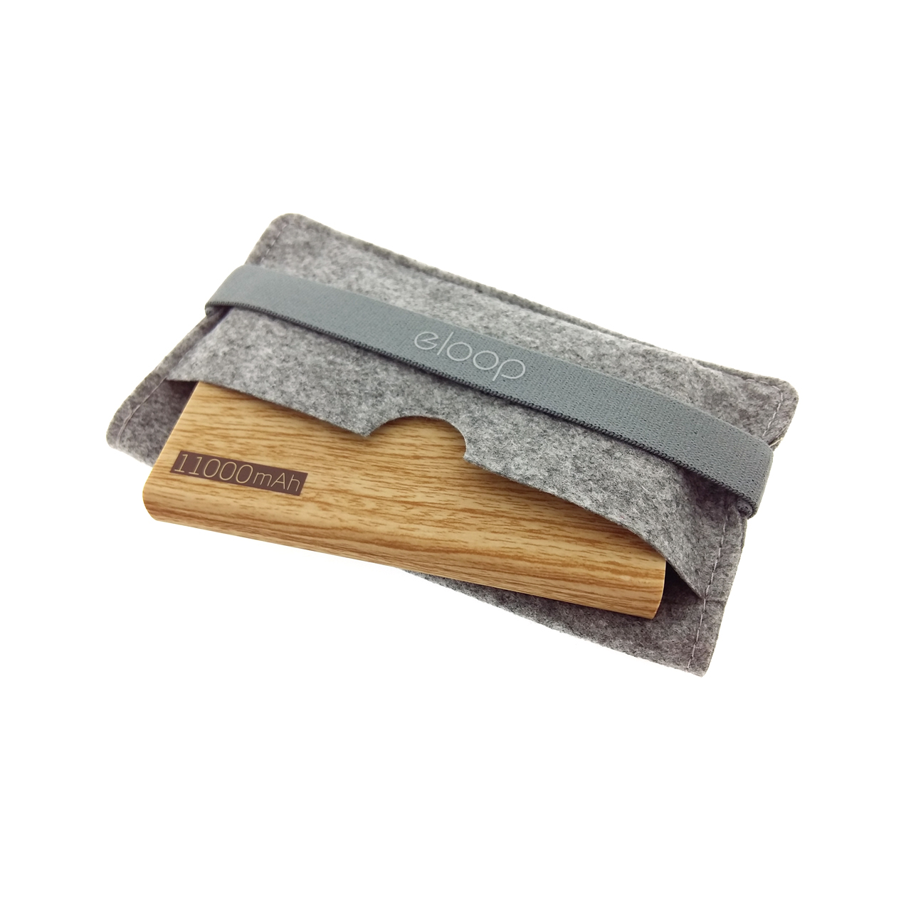 PowerBank E12 eloop แท้ ลายไม้ พร้อมซองกำมะหยี่ (11,000mAh)