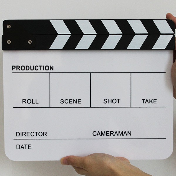 Slate movie สเลทฟิล์มถ่ายภาพยนต์ กระดานสเลท สีขาว