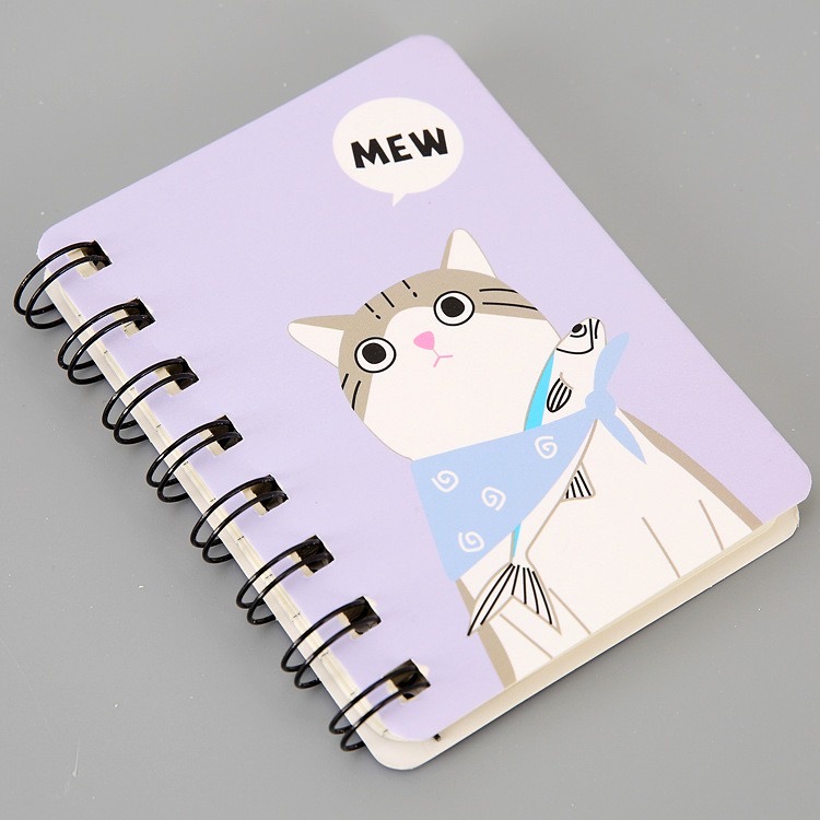 สมุดโน้ตสันห่วงa7 ปกแมว พื้นม่วง ราคา 20