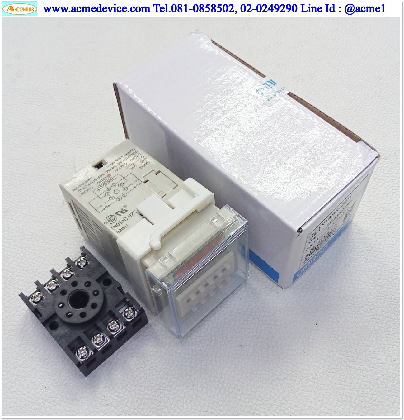 Timer Omron รุ่น DH48S-2Z + Socket, 0.01S - 9999H, 220Vac