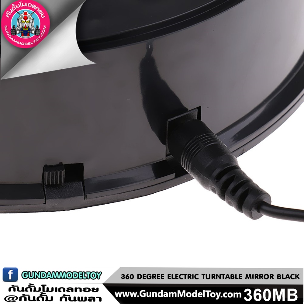 ฐานหมุนโมเดลพื้นกระจกสีดำ 360 DEGREE ELECTRIC TURNTABLE MIRROR BLACK เครื่องมือ อุปกรณ์ต่อโมเดล กันดั้ม กันพลา