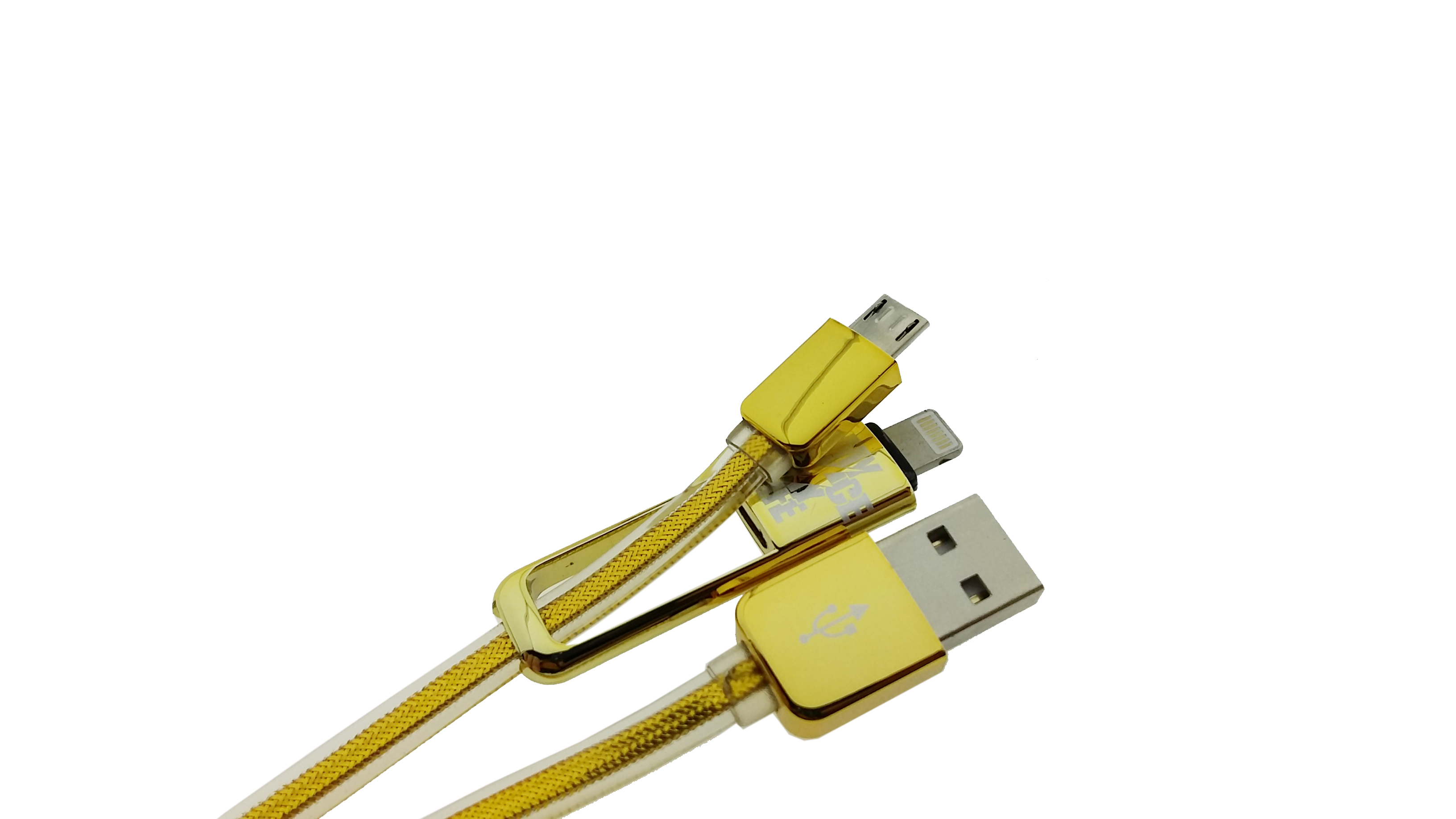 สายเคเบิ้ล 2in1 High-Speed REMAX แท้ สีทองสายถัก (1เมตร)