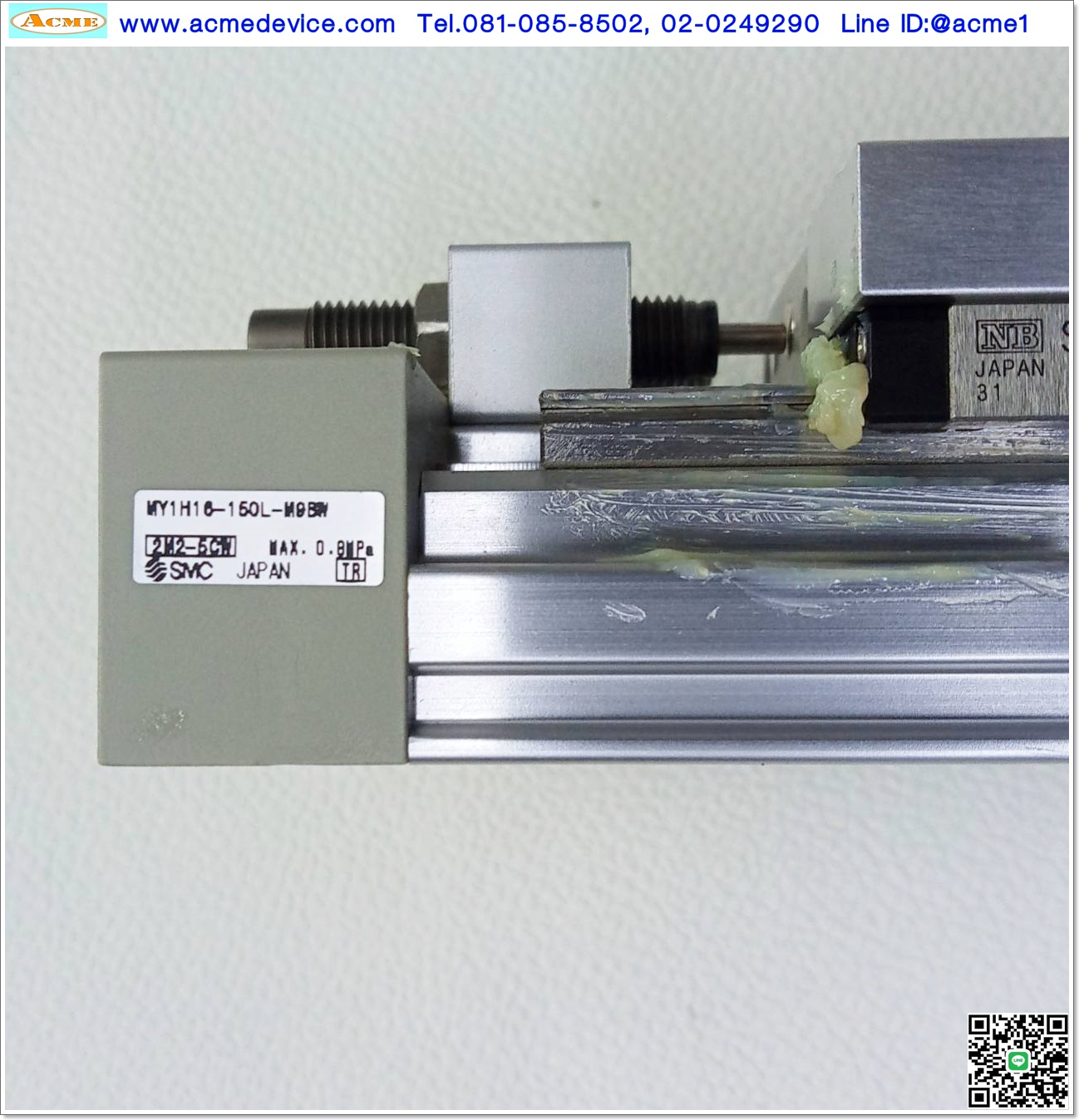 Rodless Cylinder SMC รุ่น MY1H16-150L-M9BW, Bore 16 mm, Stroke 150 mm