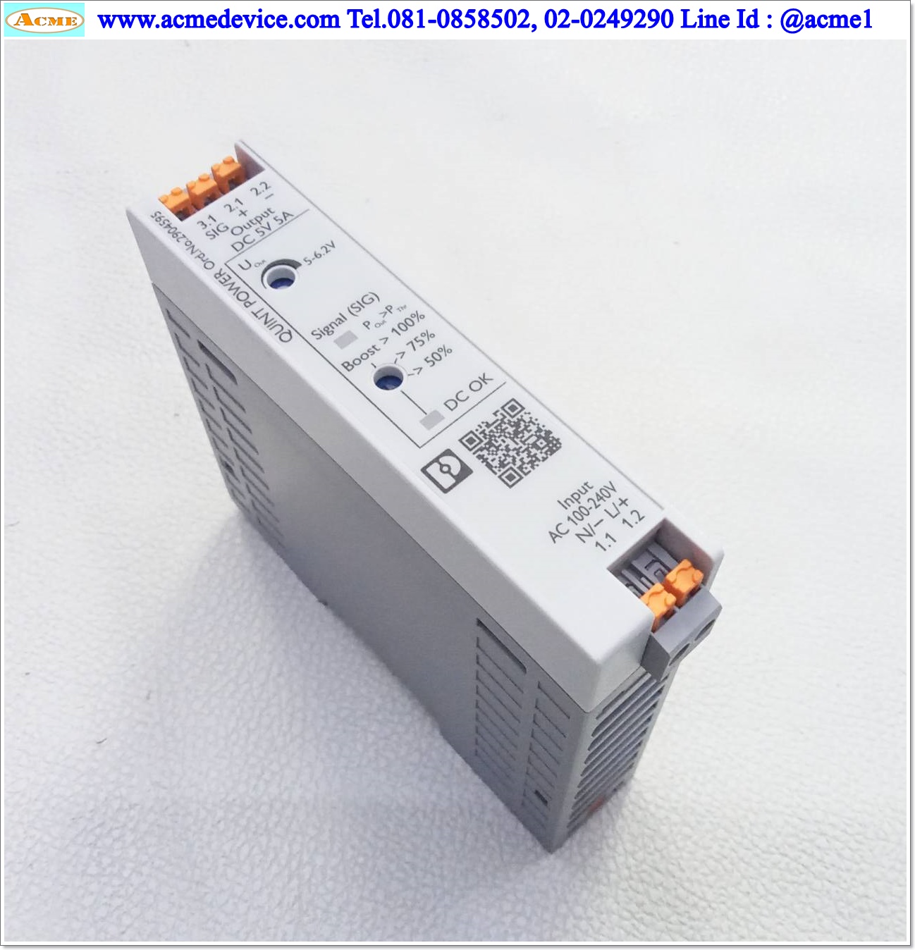 Power Supply Phoenix Contact รุ่น QUINT4-PS/1AC/5DC/5/PT, Output 5V, 5A, 25W