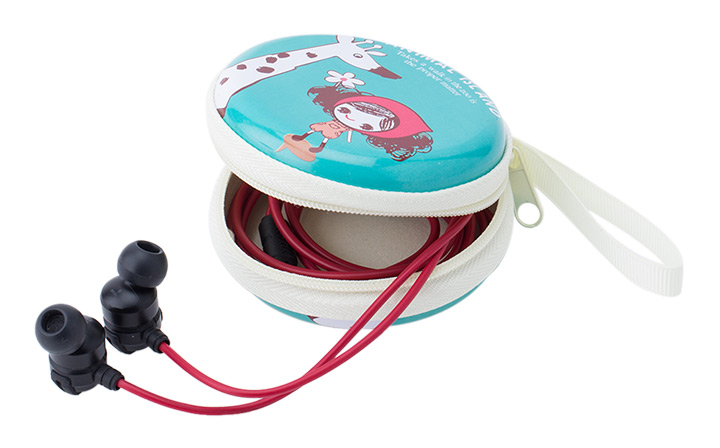 ที่เก็บสายหูฟัง/สายชาร์จ ลายเด็กหญิง สีฟ้า น่ารัก