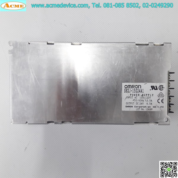 Power Supply Omron รุ่น S82J-15024A1, Output 24V, 6.5A ,150W, Power Input 100Vac