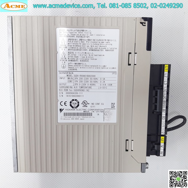 Servo Drive yaskawa รุ่น SGDV-R90A01B002000, 100W