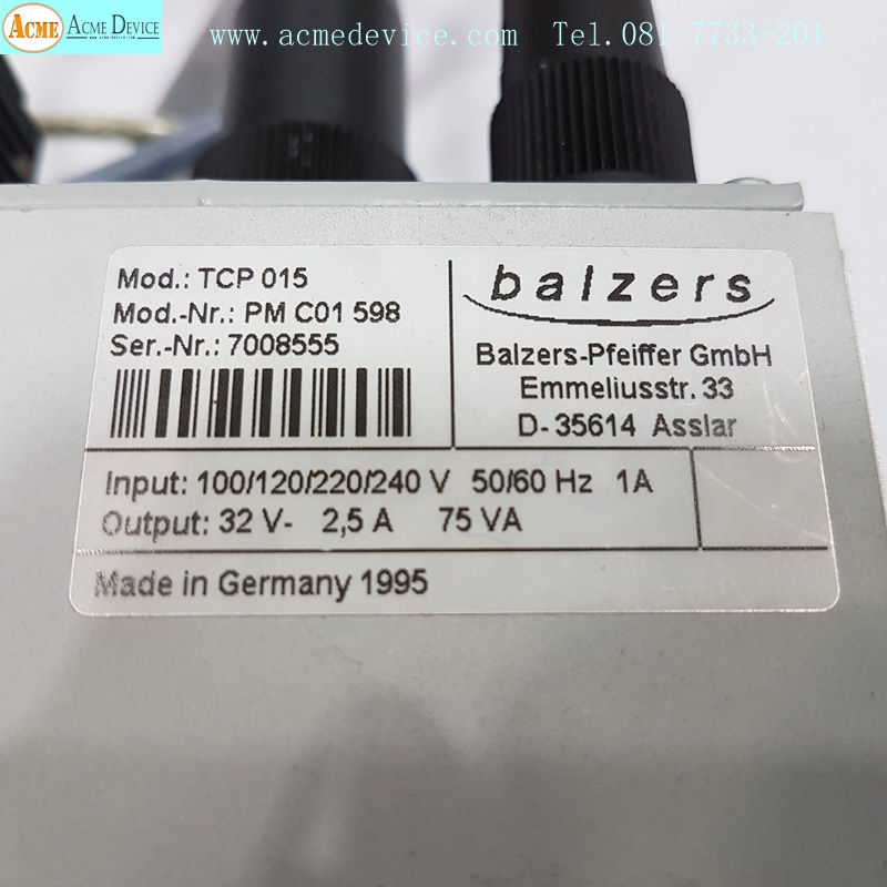 Vacuum Control Pump Balzers-Pfeiffer Gmbh รุ่น TCP015, 32V, 2.5A, 75VA