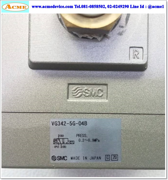 Solenoid Valve SMC รุ่น VG342-5G-04B, Pilot Poppet type, coil 24Vdc