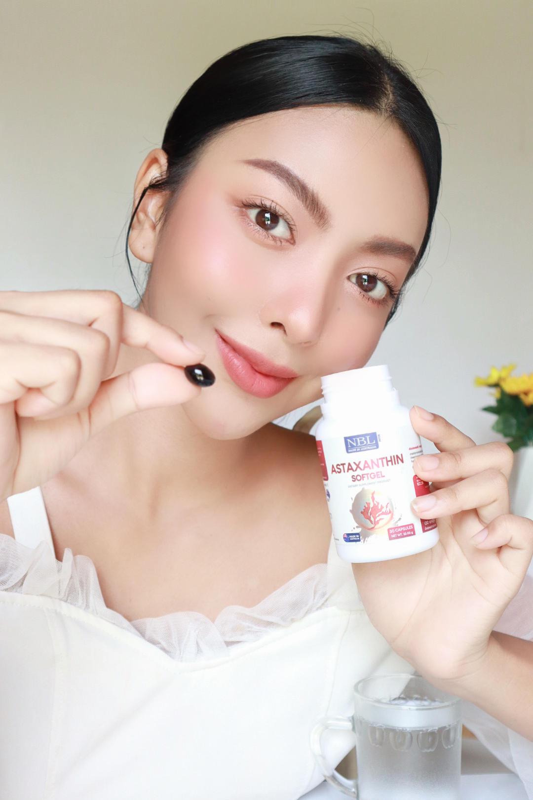 NBL Astaxanthin สกัดจากสาหร่าย Haematococcus pluvialis 60 มก. ชะลอวัย ผิวสวย 30 เม็ด