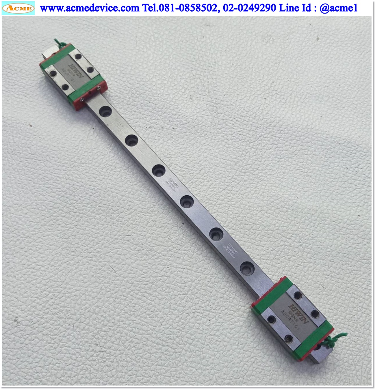 Linear Block and Rail Hiwin รุ่น MGN9, รางสไลด์ขนาด 9 mm x 195 mm. (2 Block)