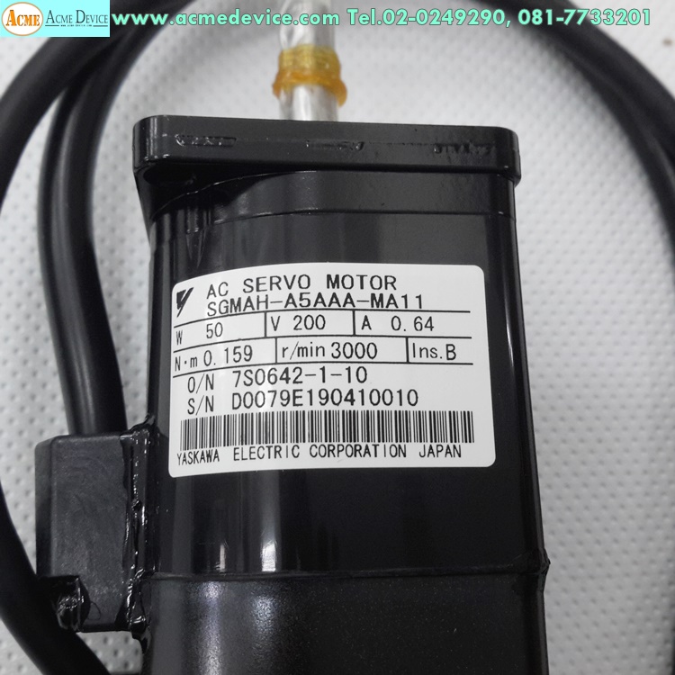 Servo Motor Yaskawa รุ่น SGMAH-A5AAA-MA11, 50W