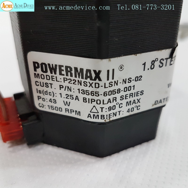 Stepping Motor Pacific Scientific รุ่น P22NSXD-LSN-NS-02, 1500RPM, 43W, 1.25A, 1.8 ํ Step