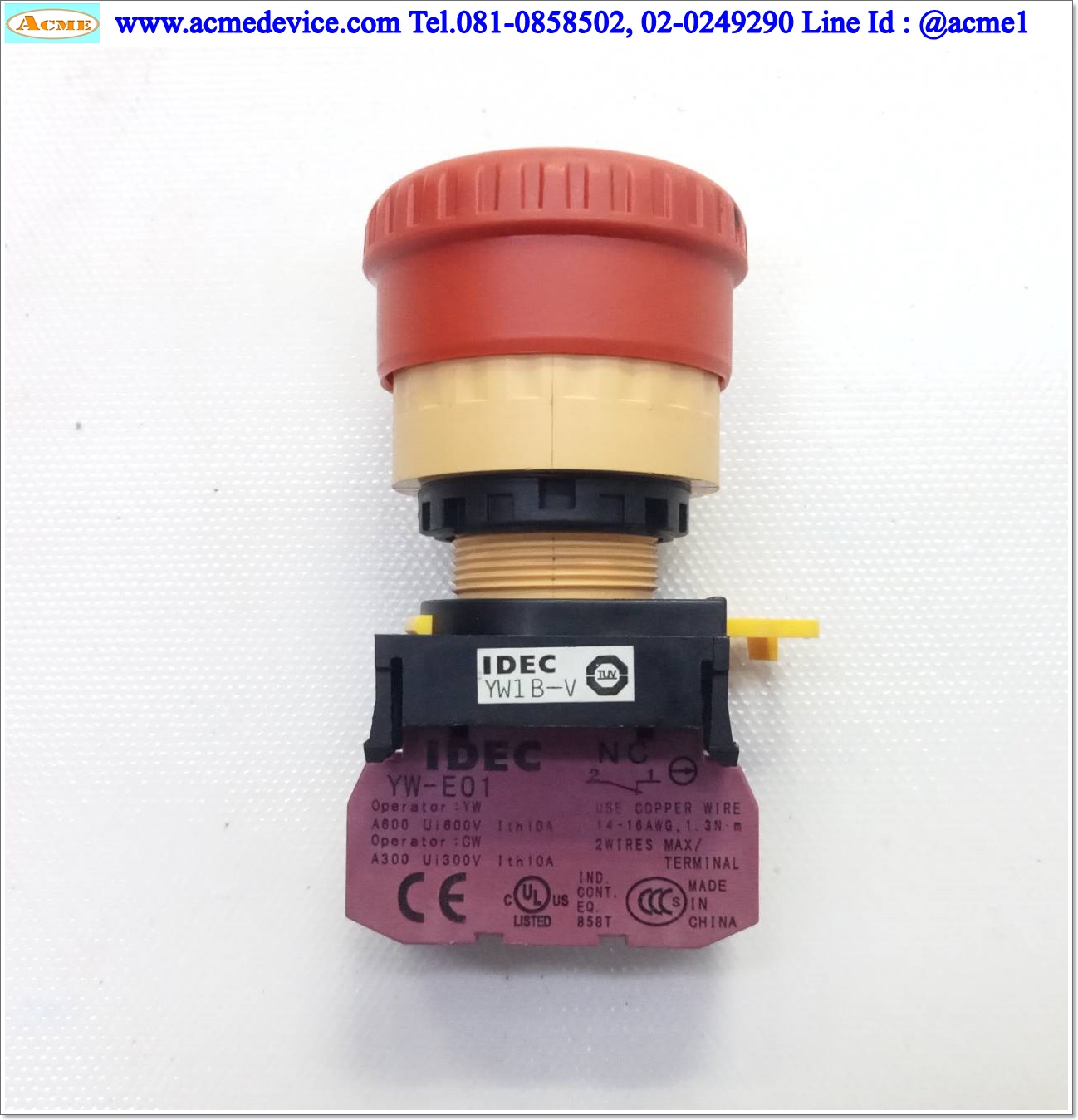 Emergency Switch Idec รุ่น YW1B-V4E01R, 1NC