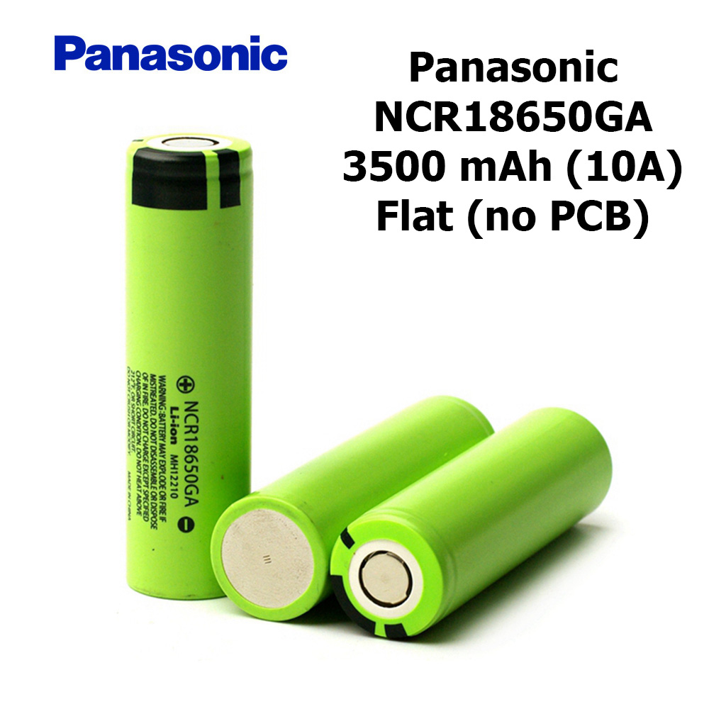 ถ่านชาร์จ แบตเตอรี่ Battery Panasonic NCR18650GA Li-ion Rechargeable เบอร์ 18650 3.7v 3500mAh (10A) หัวแบน (ของแท้ 100% Original Made in China)