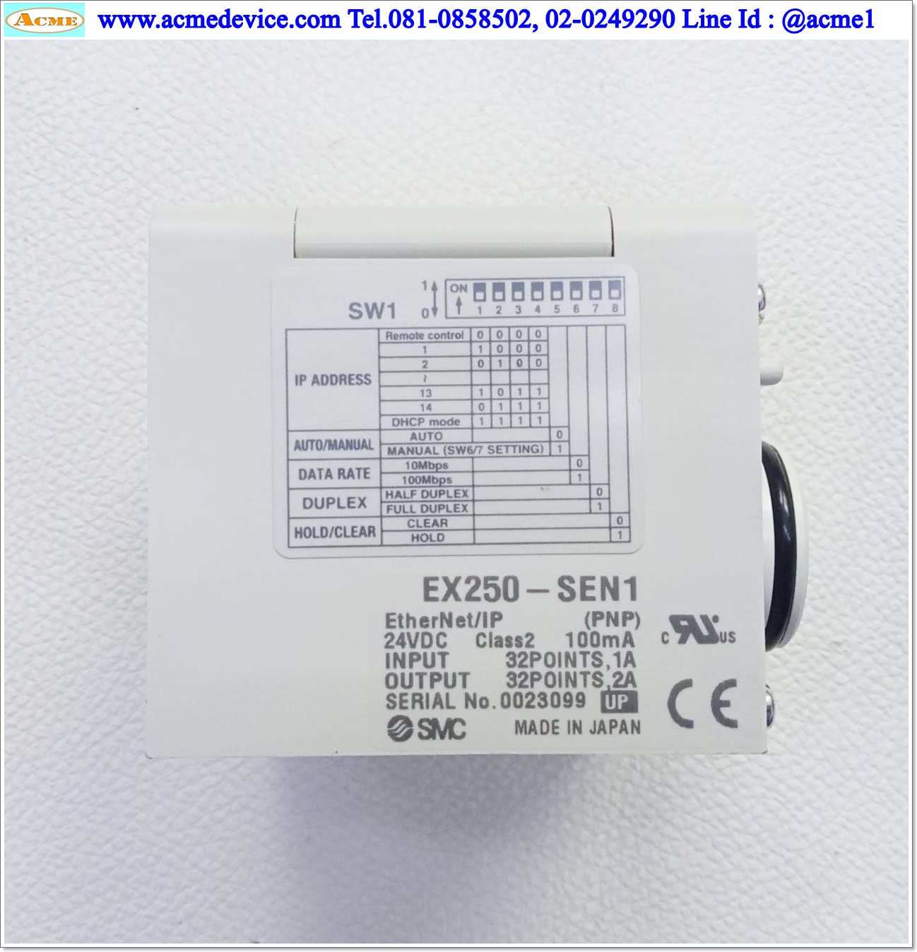 Fieldbus Device SMC รุ่น EX250-SEN1, SI Unit for EtherNet/IP