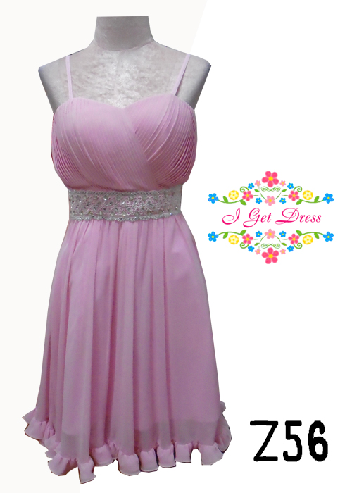 ราตรีสั้นสีชมพูหวาน(ฟรีไซส์)