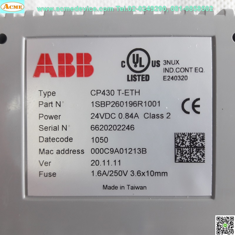 HMI Touch Screen ABB รุ่น CP430 T-ETH, 5.7" (จอสี)