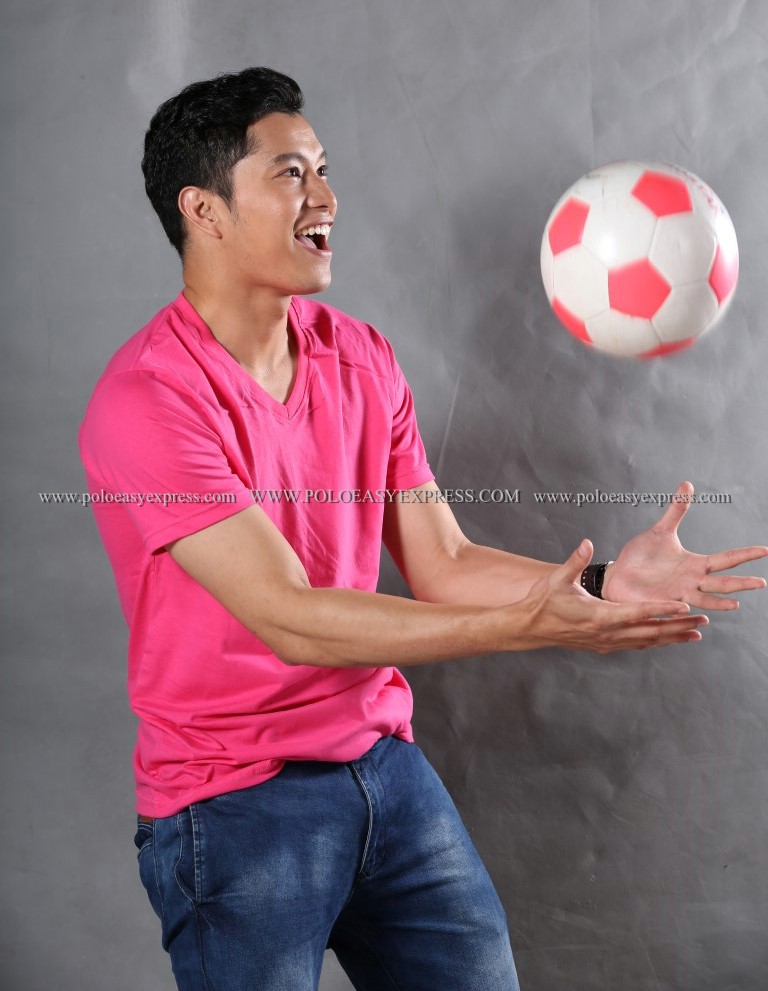 XL เสื้อยืด สีชมพู Pinky คอวี แขนสั้น Size XL
