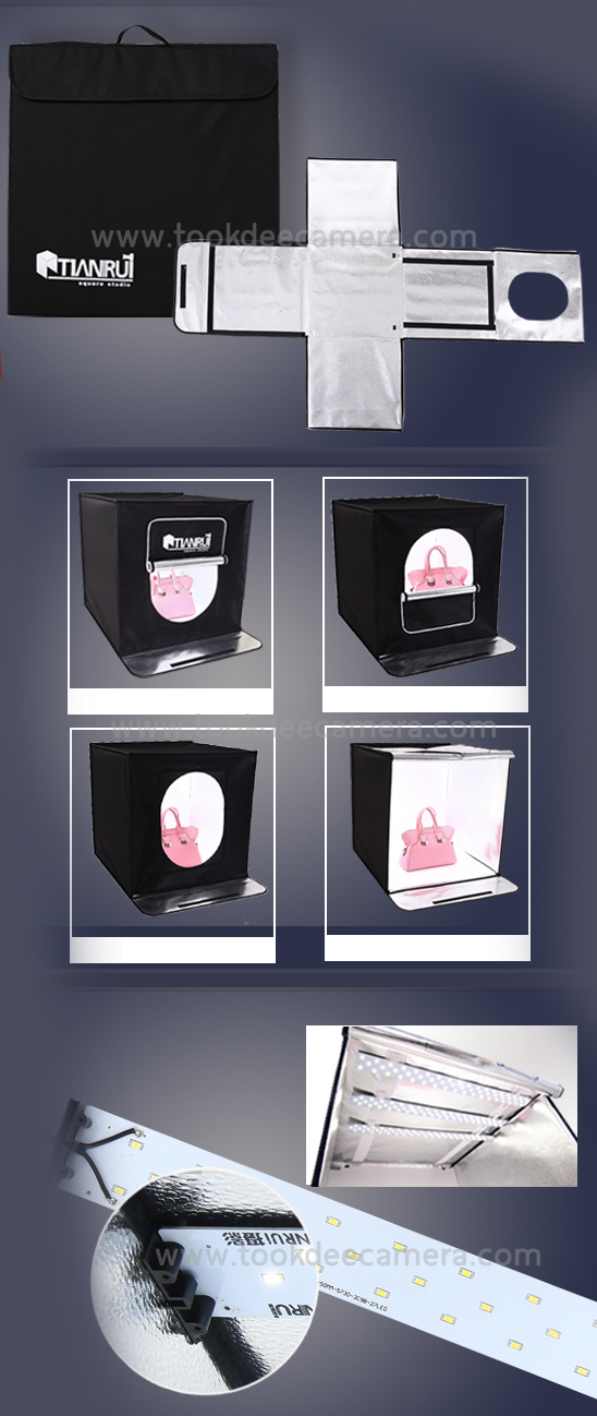 TIANRUI light tentสตูดิโอพกพา กล่องถ่ายภาพสินค้าพร้อมไฟLED ในตัว ครบเซทพร้อมใช้งาน ราคาถูก