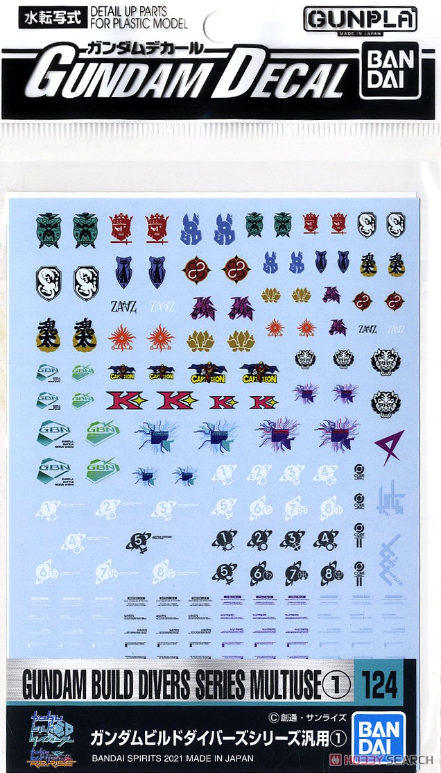 GUNDAM DECAL124 GUNDAM BUILD DIVERS SERIES MULTIUSE 1