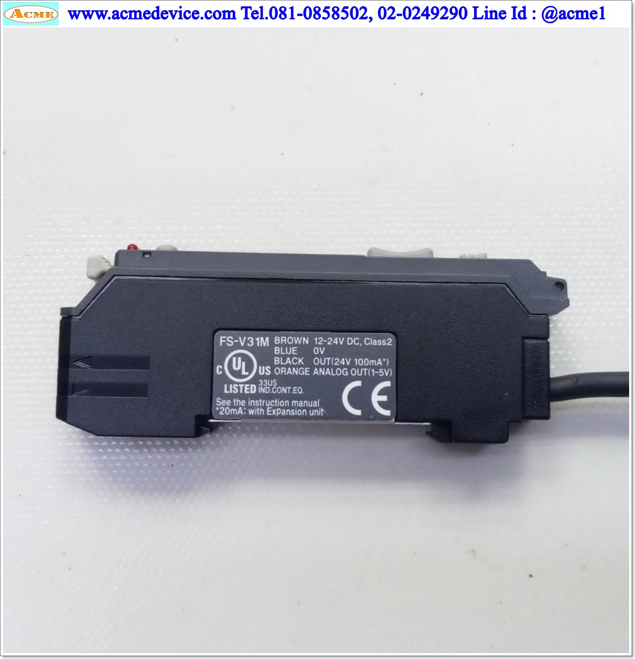 Fiber Amp Keyence รุ่น FS-V31M, NPN, Analog out 1-5V (ไม่มีฝาปิด)