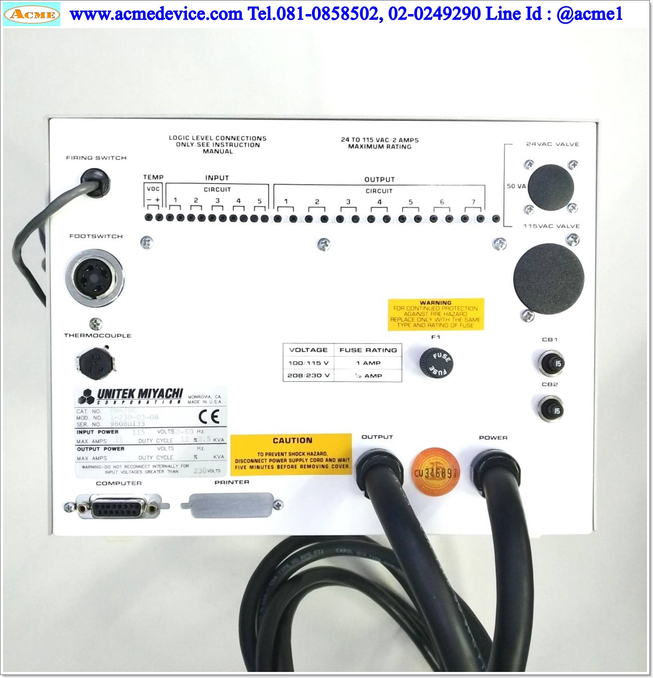 Phasemaster Unitek รุ่น PM4/SC, 1-230-03-08, Power Input 115V