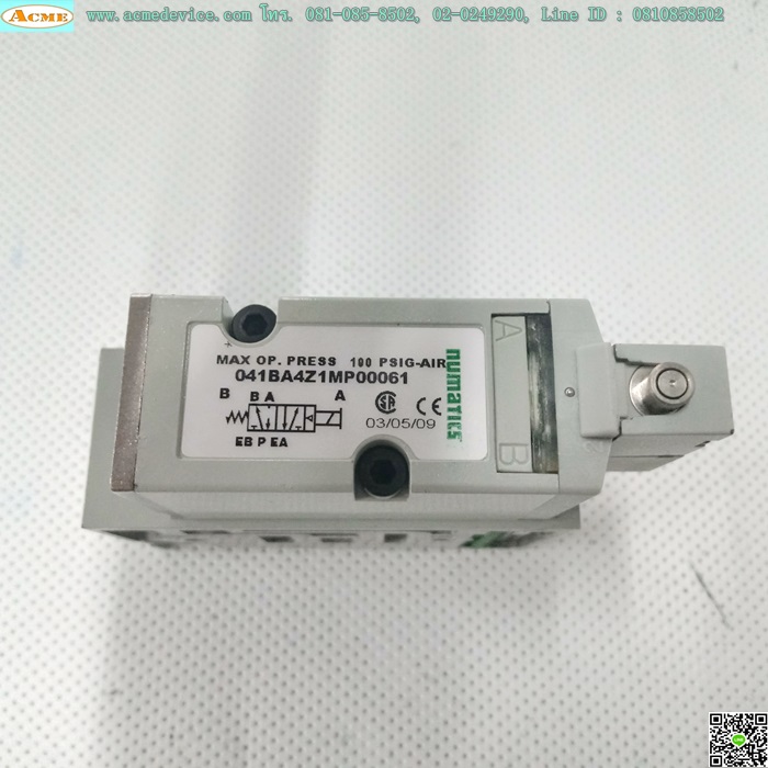 Solenoid Valve Numatics รุ่น 041BA4Z1MP00061, 100 PSIG-AIR, 1 คอยส์, 24V