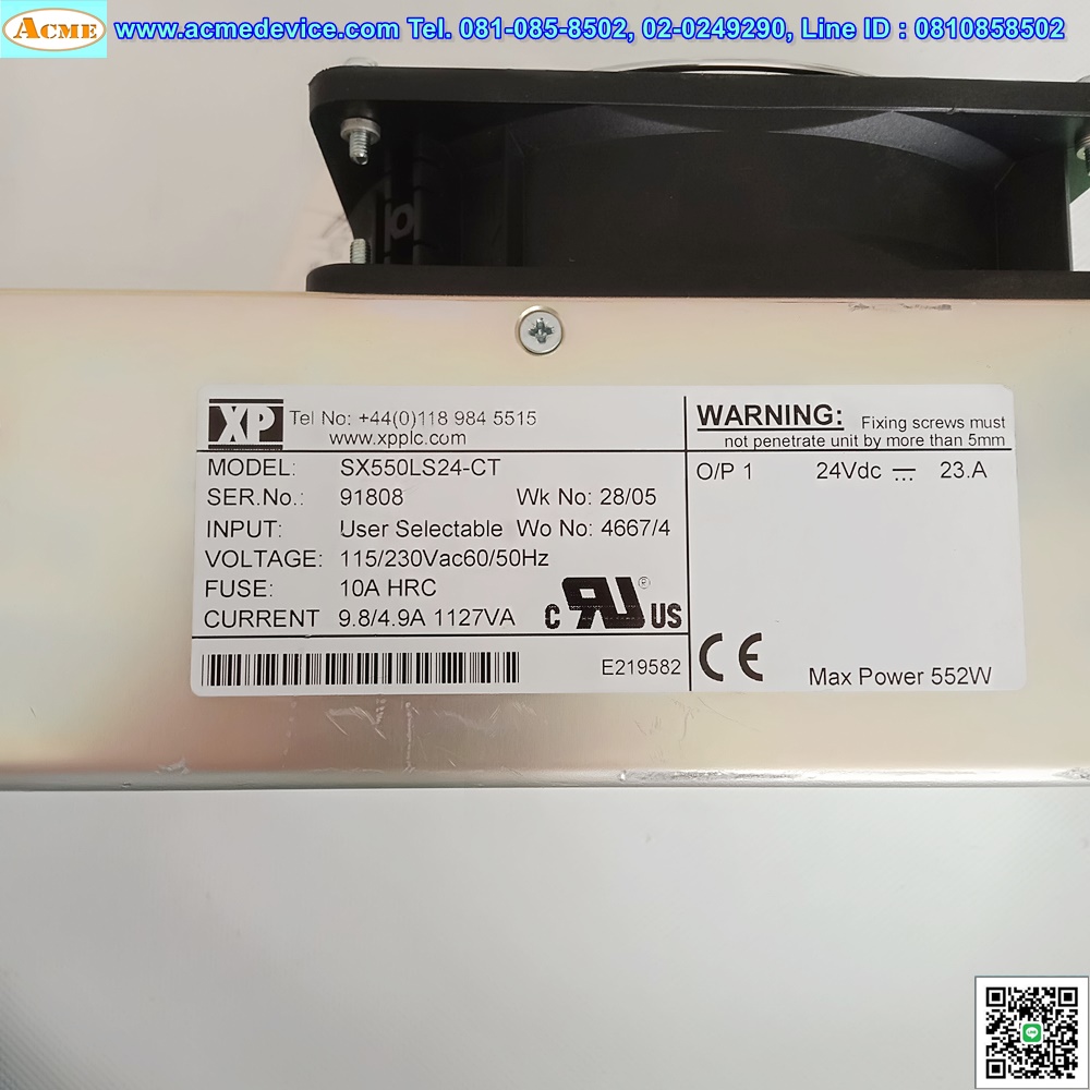 Power Supply XP รุ่น SX550LS24-CT, Output 24V, 23A, 552W