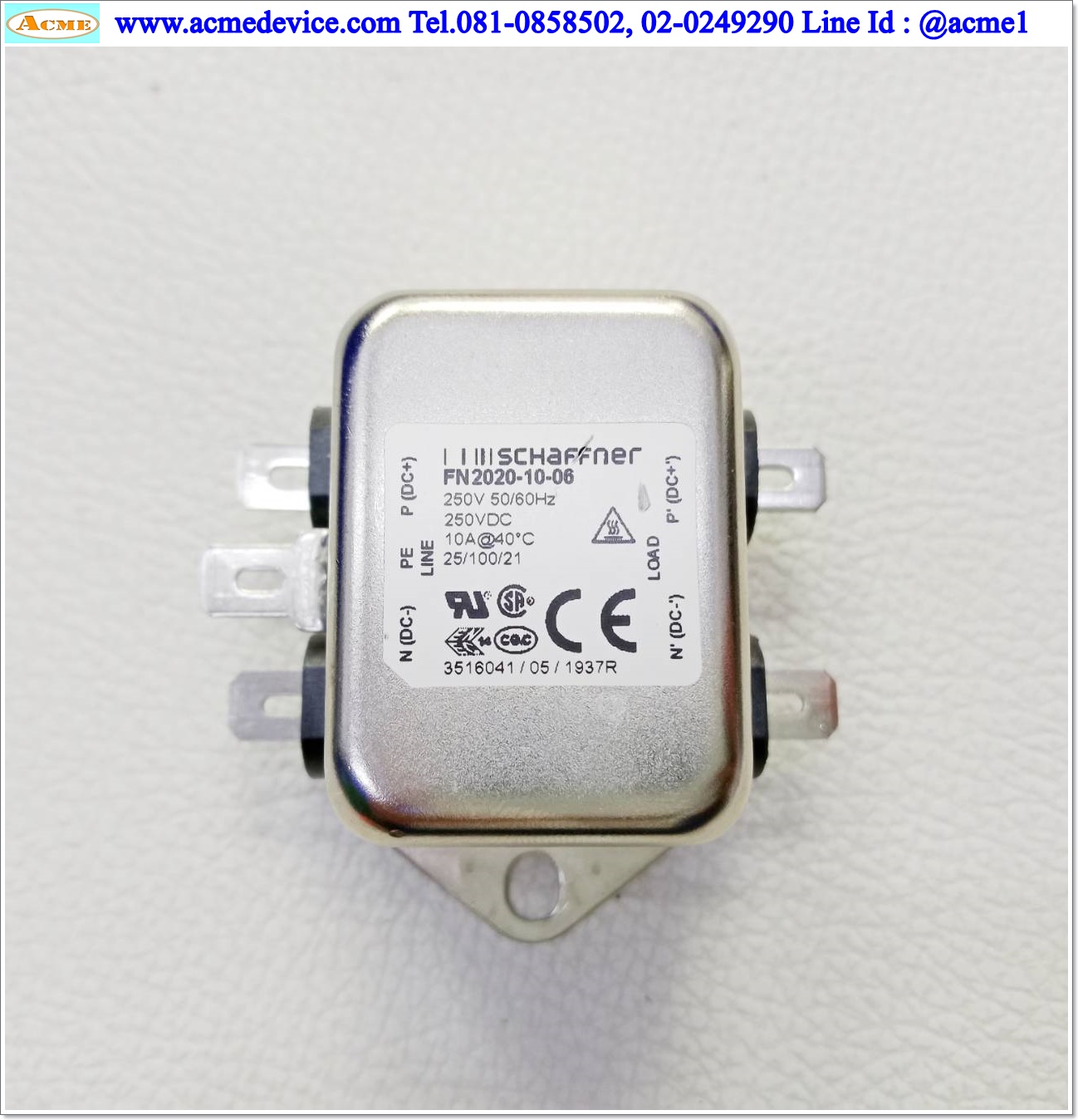 Noise Filter Schaffner รุ่น FN2020-10-06, 250V, 10A