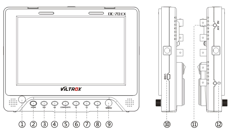 Viltrox 7'' DC-70EX TFT Professional High-definition Monitor DSLR cameravideo camera with HDMI and SDI รับประกันศูนย์ไทย1ปี