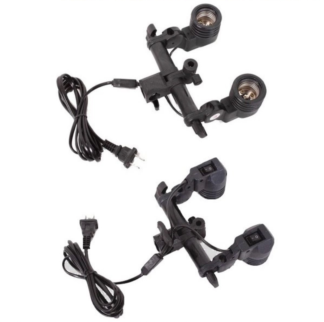 หัวใส่หลอดไฟถ่ายภาพแบบ2in1 (ขั้วE27) สำหรับใช้กับขาตั้งแฟลชหรือขาตั้งไฟสตูดิโอ