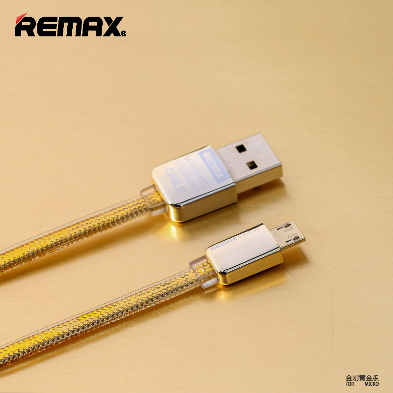 สายชาร์จ ซัมซุง/Android เคเบิล ยาว1เมตร REMAX แท้ (สีทอง)