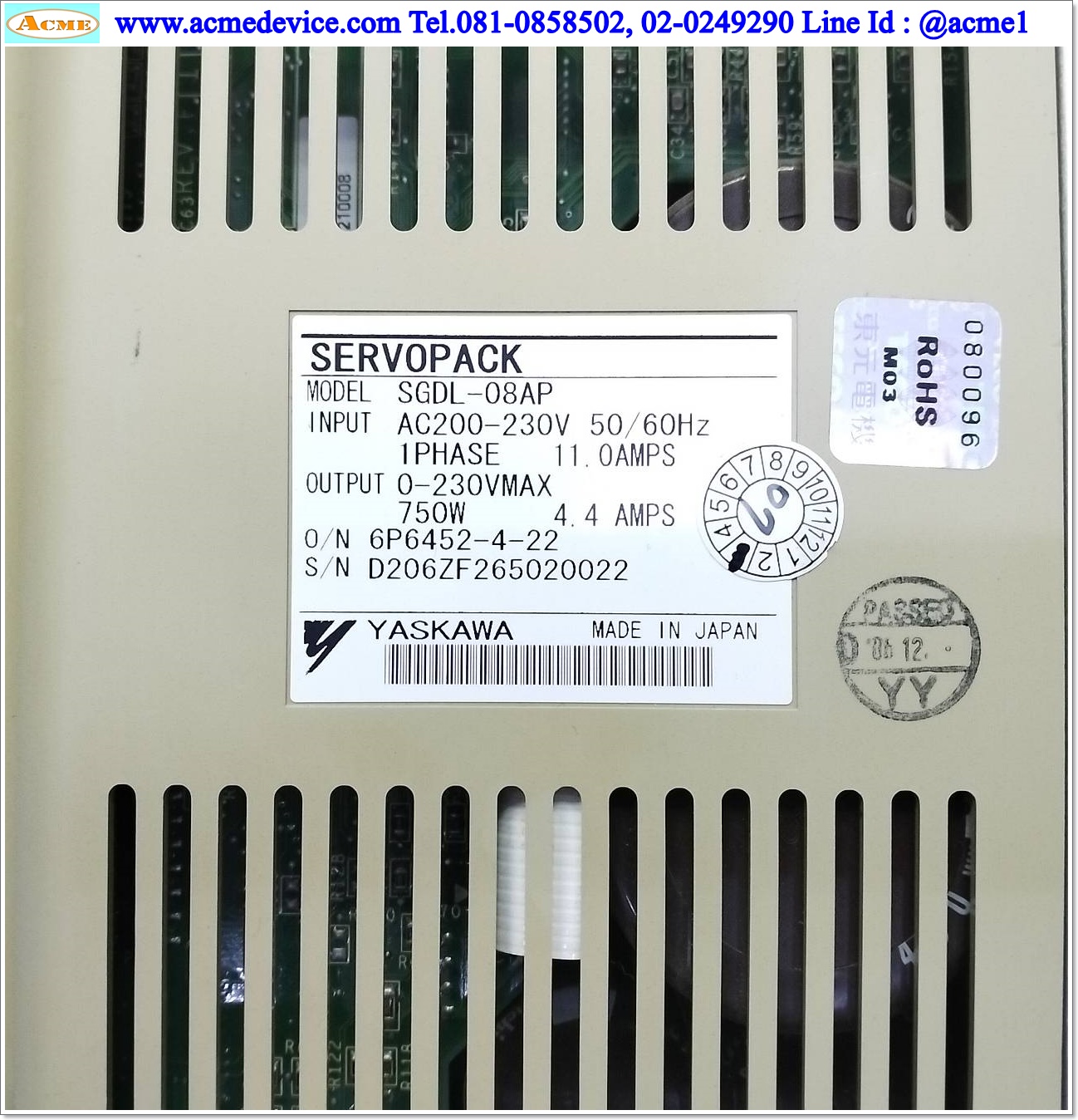 Servo Drive yaskawa รุ่น SGD-08AP, 750W