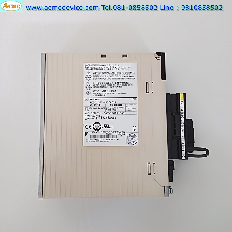 Servo Drive Yaskawa รุ่น SGDV-R90A01A & Motor SGMJV-01ADA6C, 100W (with break)