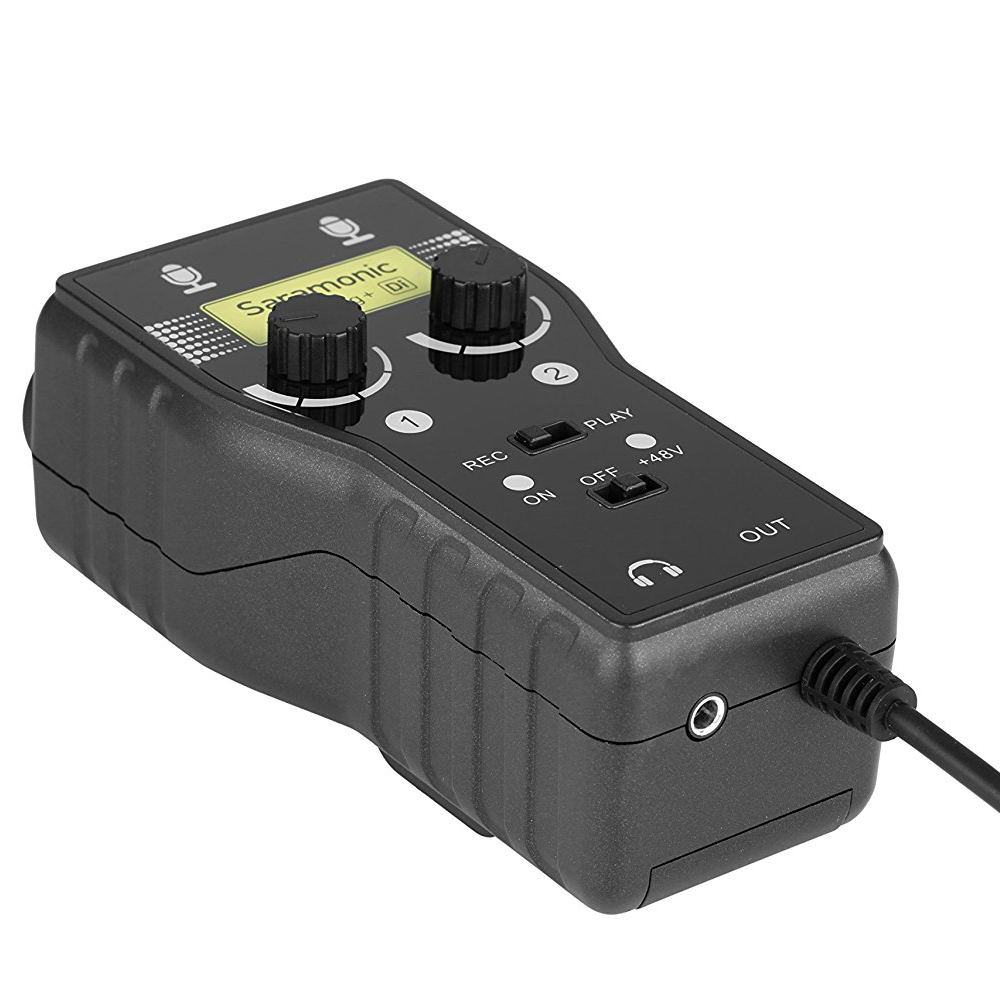 Saramonic SmartRig+ Di 2-Channel XLR & 3.5mm Microphone Mixer + 6.3mm Guitar Audio Interface with Phantom Power & MFi Certified Lightning Connector for iPhone, iPad, iPod, iOS Smartphones and Tablets รับประกันศูนย์ไทย 1 ปี