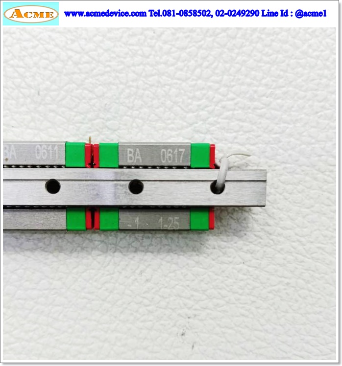 Linear Block and Rail Hiwin รุ่น MGN7, รางสไลด์ขนาด 7 mm. x 198 mm. ( 6 Block )