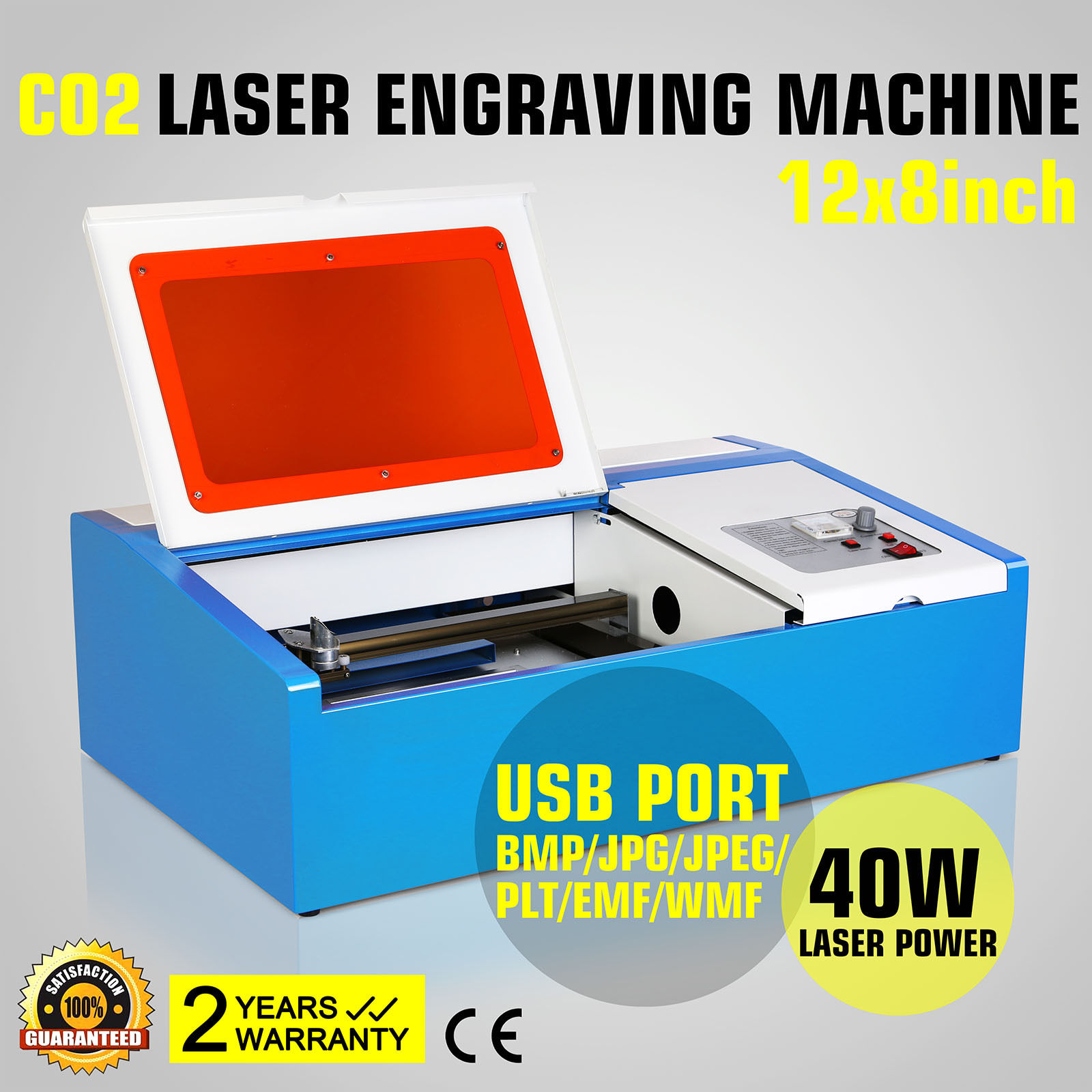เครื่องแกะสลักด้วยลำแสงเลเซอร์ 40W CO2 USB Laser Engraving Cutting Machine Engraver Cutter woodworking/crafts