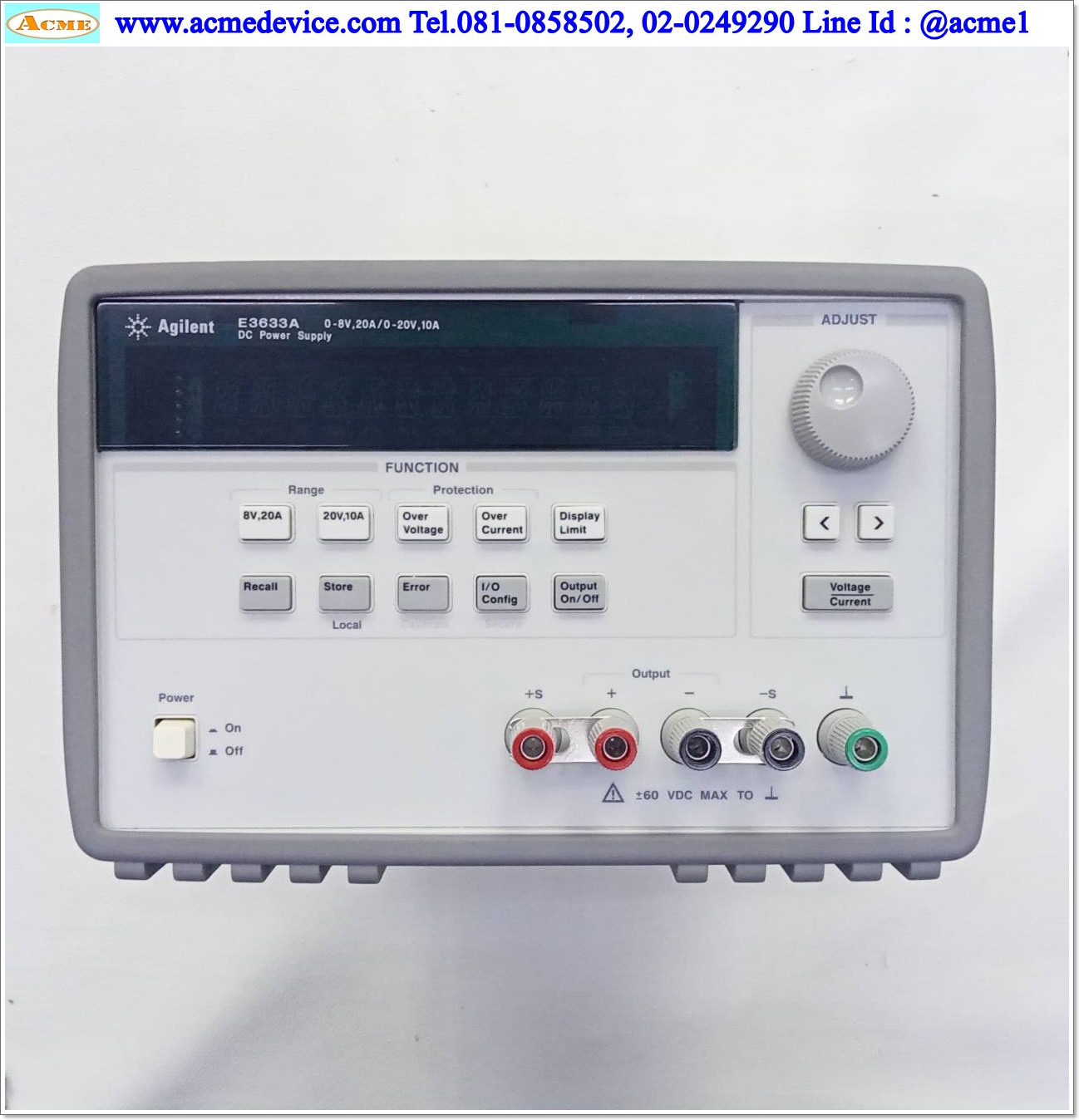 DC Power Supply Agilent รุ่น E3633A, 0-8V, 20A / 0-20V, 10A
