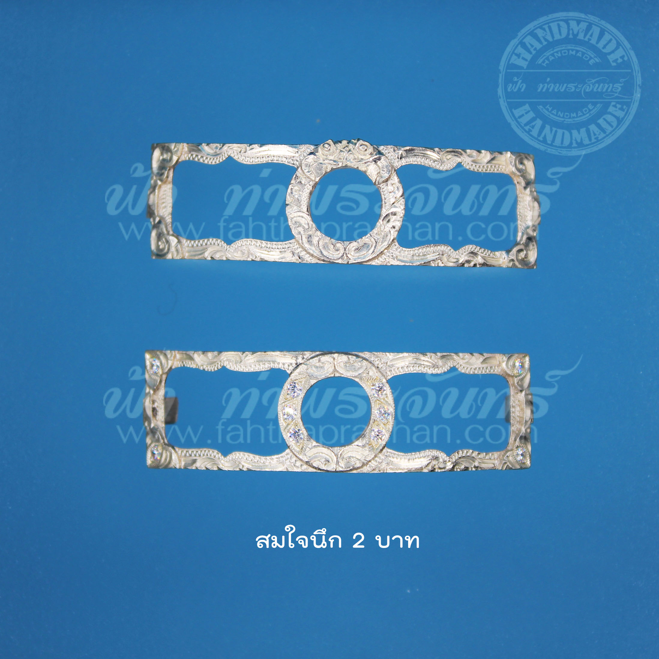 ฝาครอบเงิน 92.5% เลสหลวงพ่อรวย ปาสาทิโก รุ่นสมใจนึก ขนาด 2 บาท