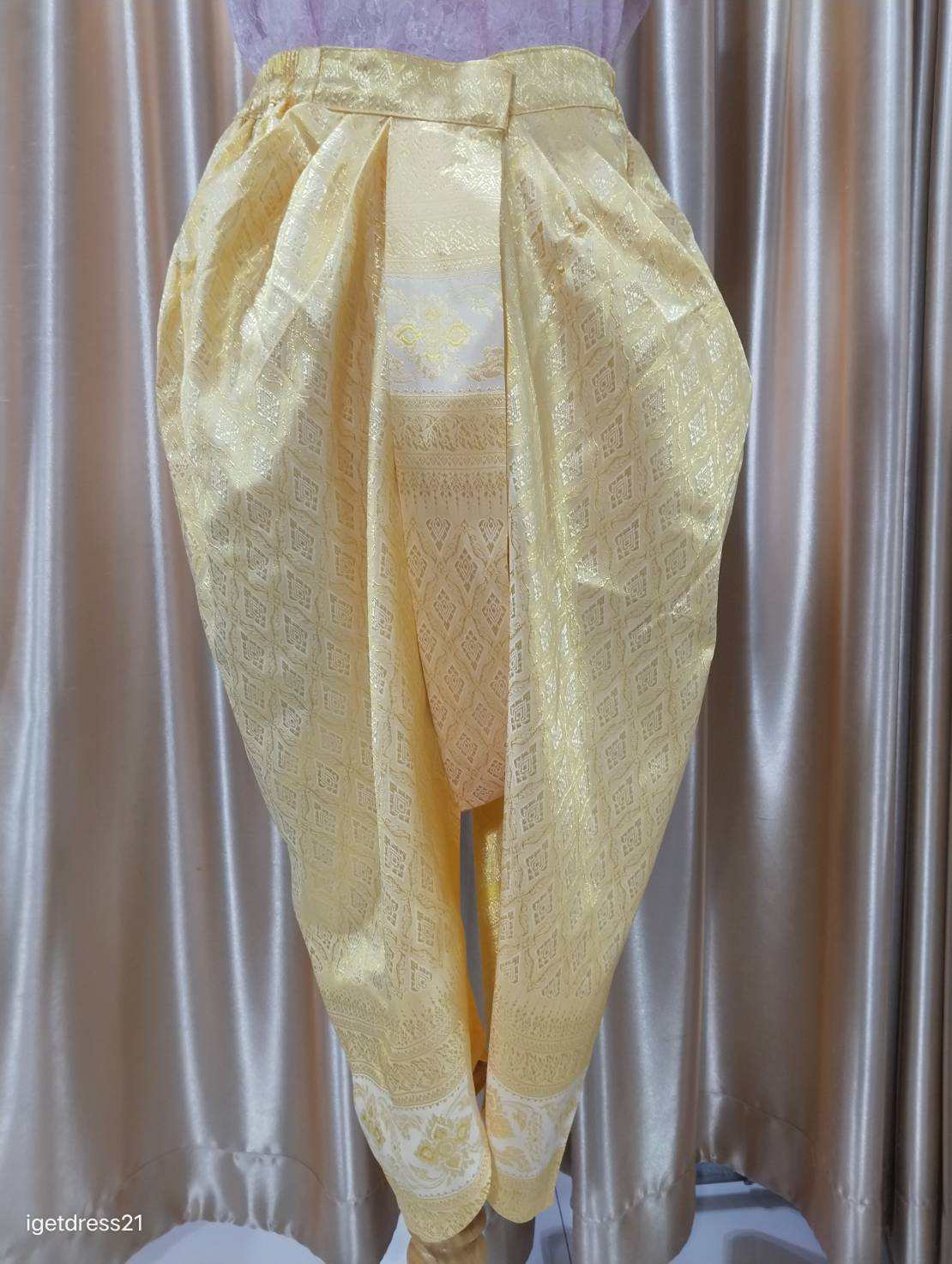 โจงกระเบนลายไทยเหลืองXL