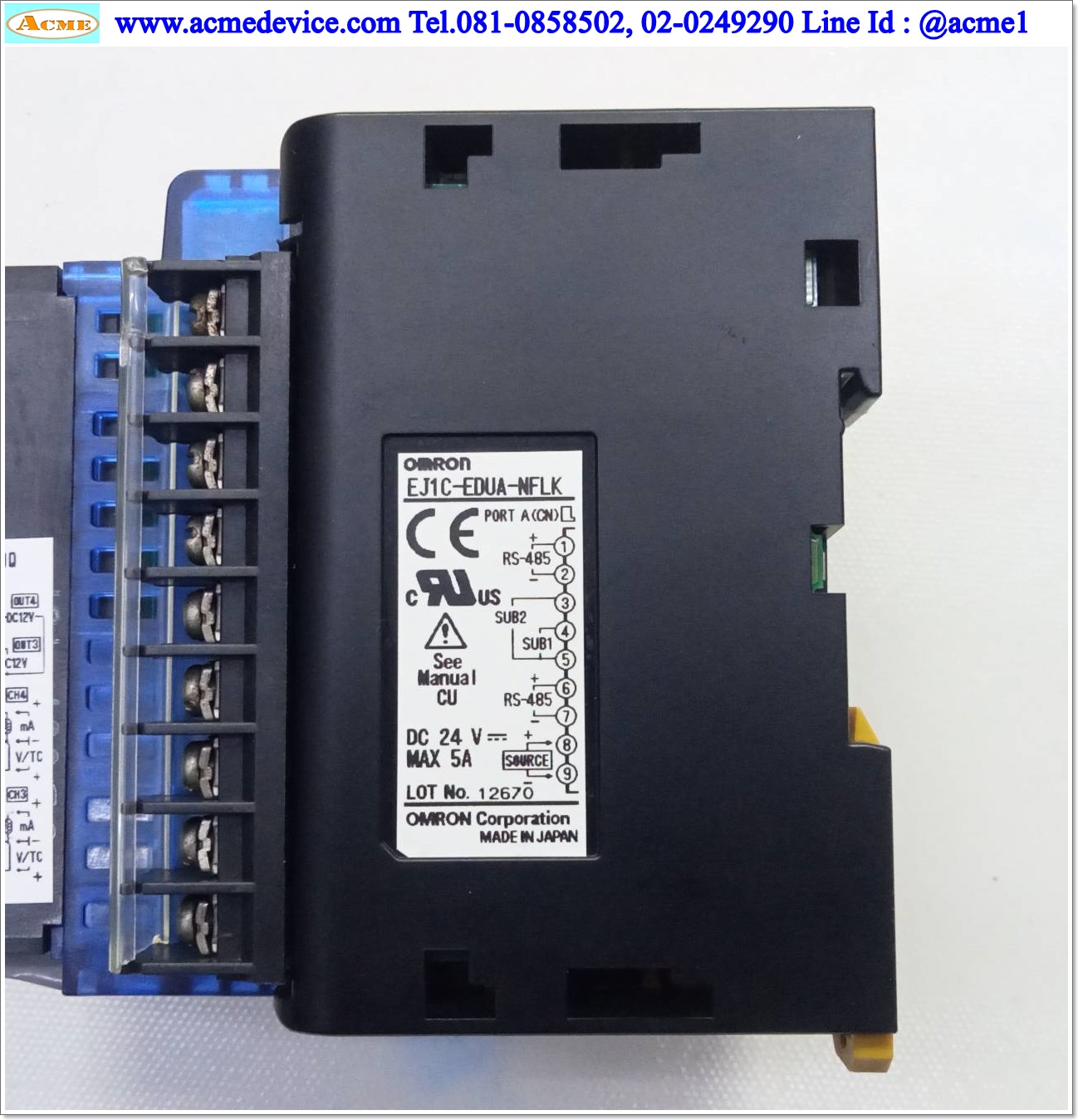 Temperature Control Module Omron รุ่น EJ1C-EDUA-NFLK & EJ1N-TC4A-QQ, 24V, 5A