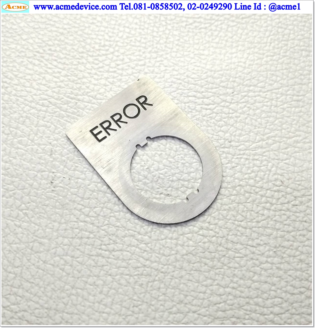 Name plate ตู้คอนโทรล ERROR, Dai 22 mm. ขนาด 34 x 47 x 1.0 mm