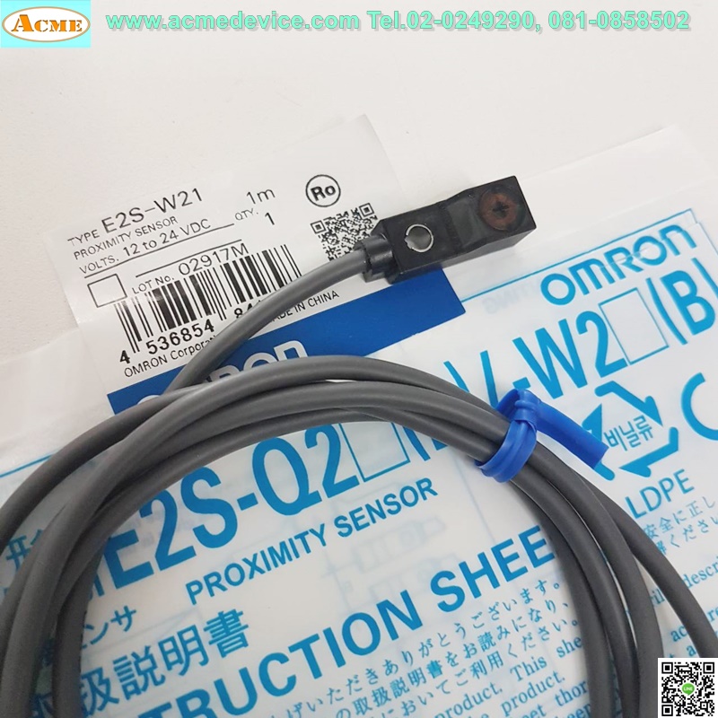 Proximity Omron รุ่น E2S-W21, ระยะ 2.5 mm., 12-24V, 2 wire, NO