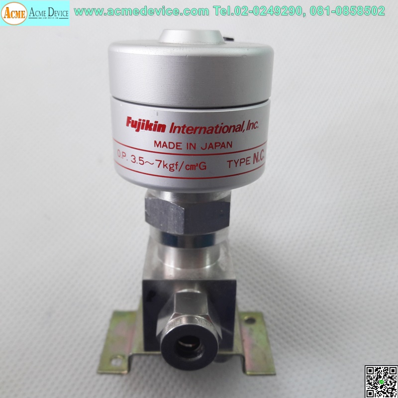 Bellows Valve Fujikin รุ่น Type N.C., 3.5-7kgf/cm