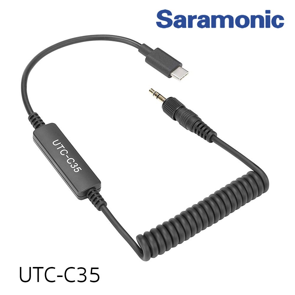 Saramonic UTC-C35 Locking 3.5mm Male Jack to USB Type-C Connector for Samsung Galaxy, LG, HTC Google Pixel, Google Nexus, Other USB C Type Smartphones รับประกันศูนย์ไทย 1 ปี