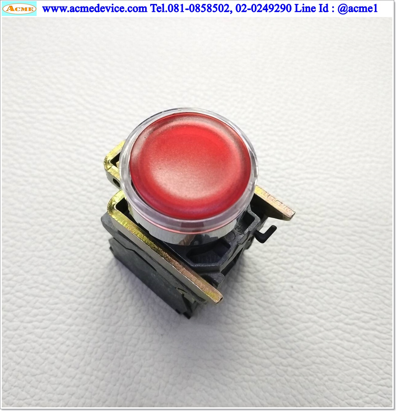 Pushbutton Switch Telemecanique รุ่น XB4BW34B1, 1NO, 1NC, 24V DC