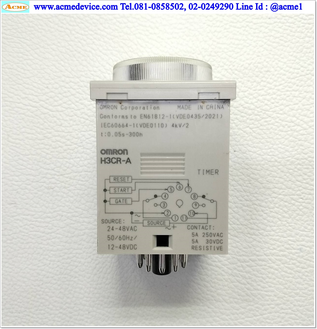Timer Omron รุ่น H3CR-A, 0.05s-300h, 12-48Vdc / 24-48Vac