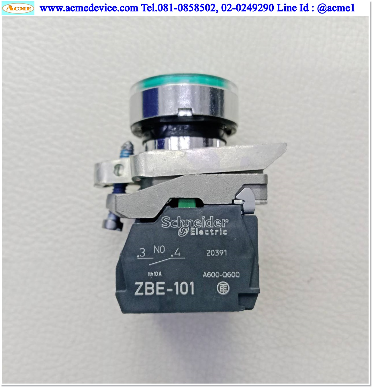 Pushbutton Switch Schneider รุ่น XB4-BW33B5, 2NO, 24V