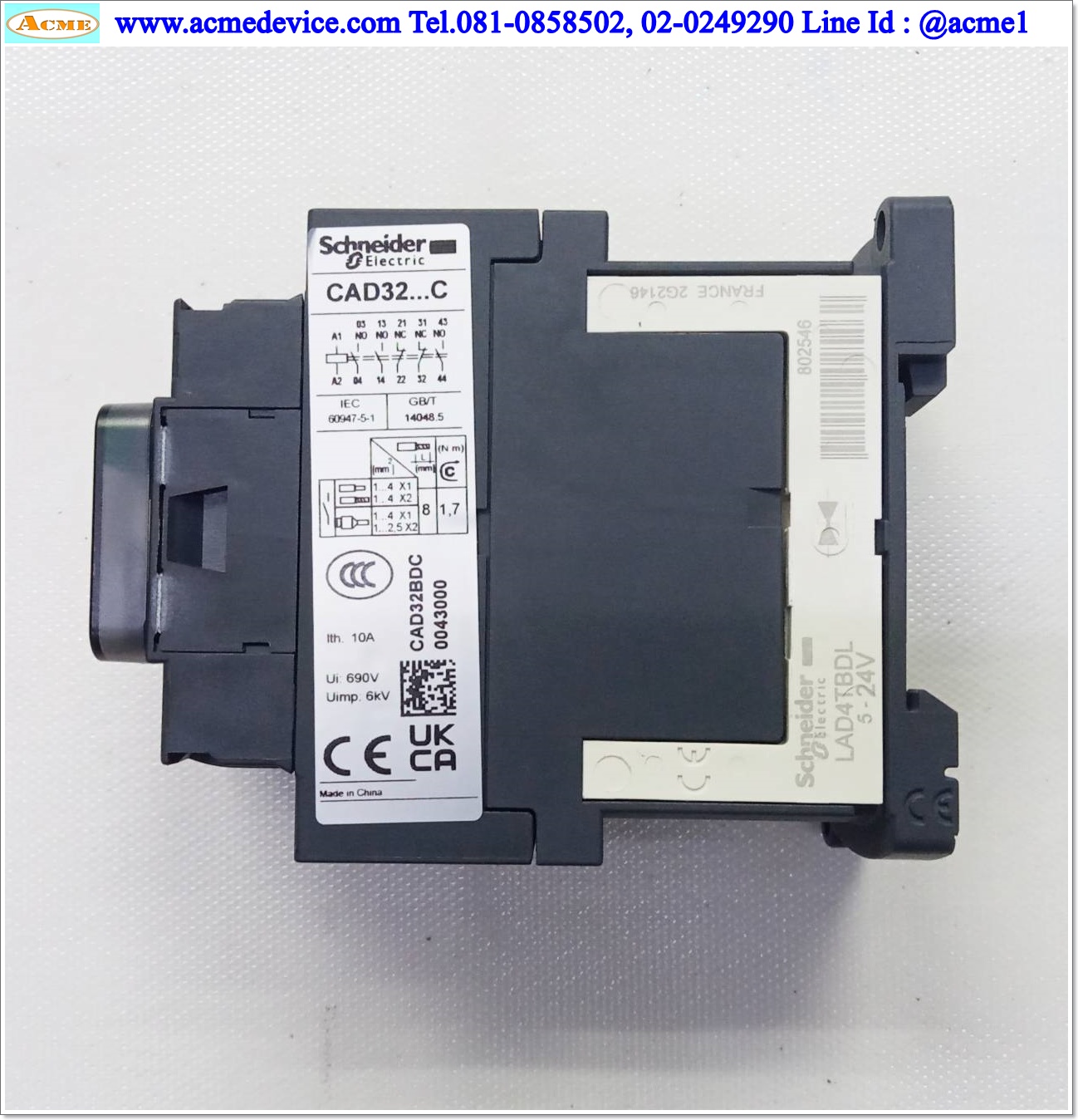 Control Relay Schneider รุ่น CAD32BD, 10A, Coil 24Vdc